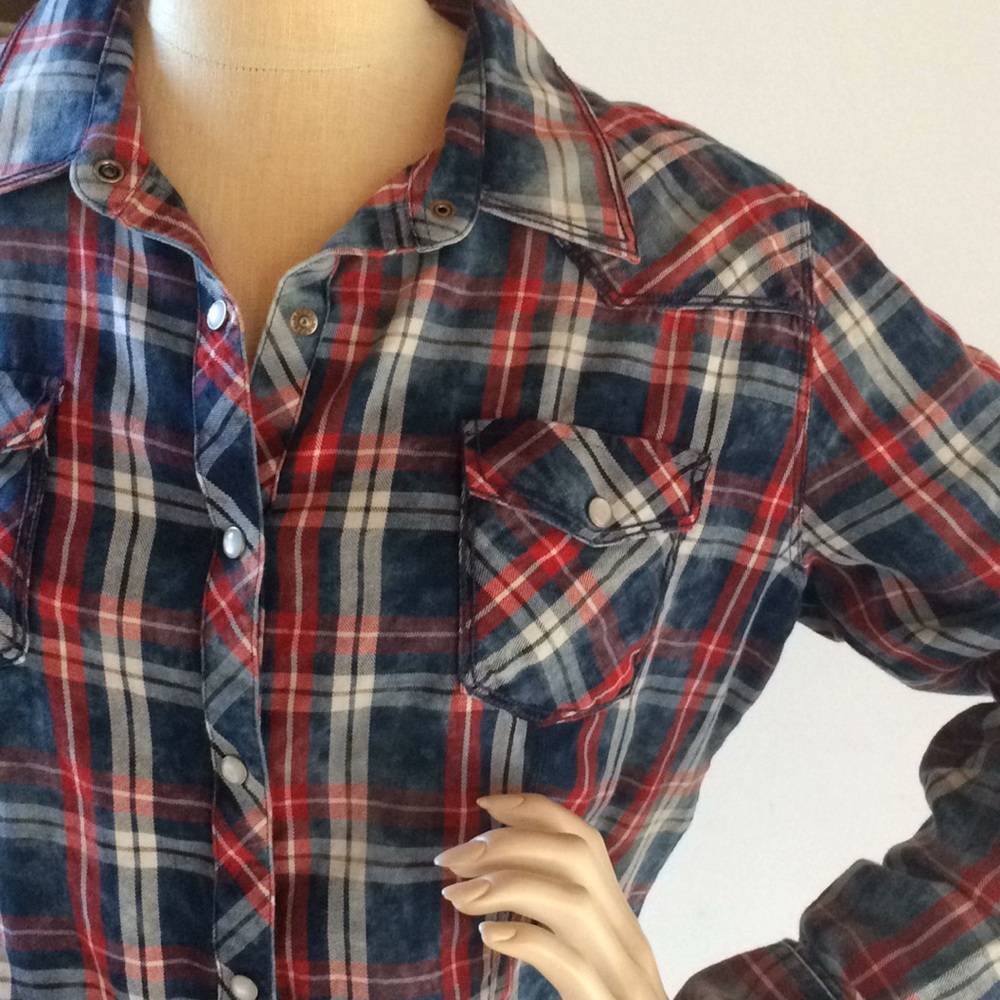 Rock & Roll Cowgirl western plaid shirt - Picture 3 of 8